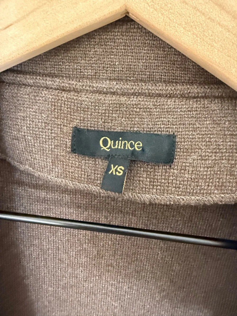 QUINCE 100% Organic Cotton Knit Blazer Heather Brown XS - Picture 5 of 11